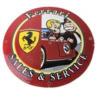 Vintage Ferrari Sign - Monopoly Richie Rich Porcelain Sign