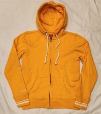 Women's Mitchell Ness Distressed Full-Zip Yellow Gold Hoodie Sz Small Fitted