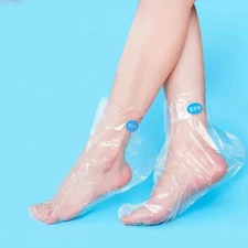 100 Pcs Disposable Foot Mask Covers Moisturizing SPA PE Film Pedicure Bags