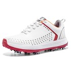 Leather Men's Golf Flat Sneakers Non-Slip Water-Resistant Lightweight Golf Shoes
