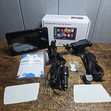 7"Portable Wireless Car Stereo Apple Carplay&Android Auoto Mirror Link+Rear Cam