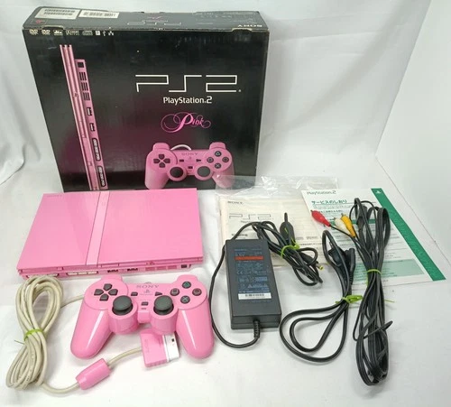 PS2 Slim Console Pink Boxed set SCPH-77000 NTSC-J CIB Tested