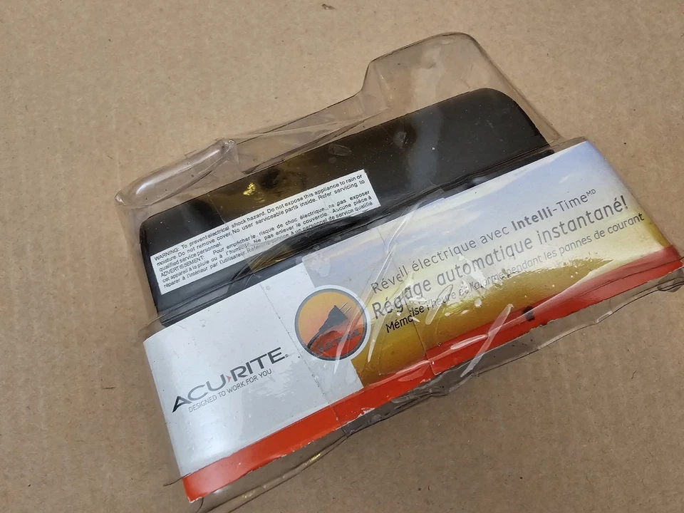 ACU RITE Intelli-Time Alarm Clock 13003A3 NEW Black Electric W/ Snooze Button - Image 3 of 4