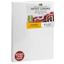 Art Advantage Artist Canvas Visual Edge 9x12, 2pc, Stretched Canvas for