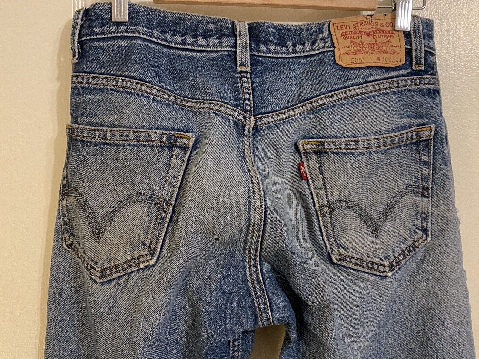 Levi’s 505 jeans USA￼ Red Tag Worn in Look - image 4