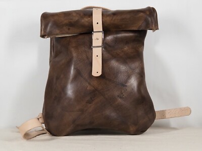 VEGITABLE TANED Leather Backpack Rucksack Travel Bag HAND MADE USA