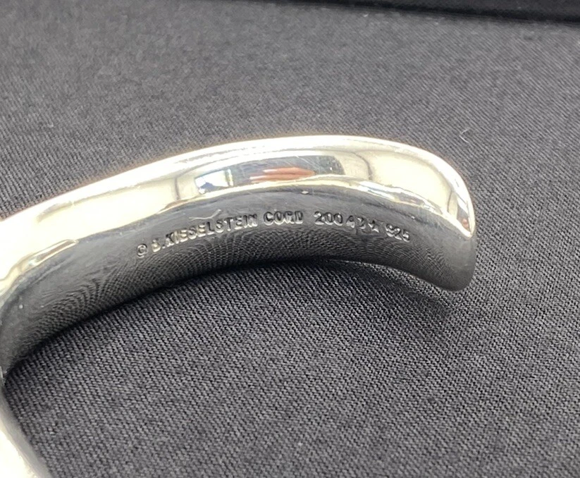 Barry Kieselstein Cord 925 Silver Frog And Lily Cuff Bracelet - Image 2 of 4