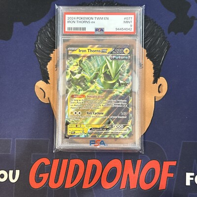 PSA 9 MINT 2024 Pokemon Twilight Masquerade IRON THORNS EX #077