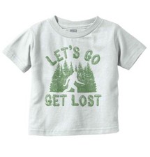 Cool Outdoor Hiking Bigfoot Let's Get Lost Toddler Boy Girl Youth T Shirt Tee