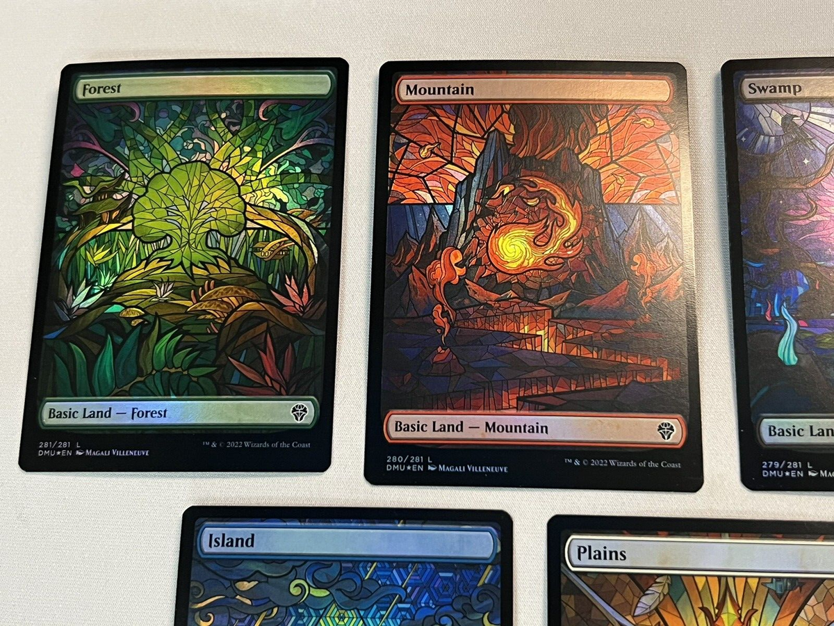 5 FOIL Stained Glass Land - Set - Dominaria United 1x Each Full