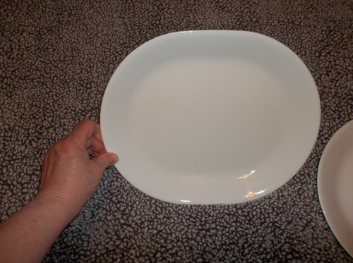 Corelle Livingware 12 inch Serving Platter, Winter Frost White Lot of 2 - Picture 2 of 7