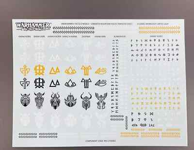 ZWERGSCHILD RUNE TRANSFER BLATT WARHAMMER ALTE WELT BERG HÄLT AUFKLEBER