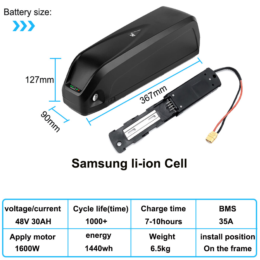 48V Lithium Ebike Batterys 15Ah-30Ah Hailong Pack for 0-1500