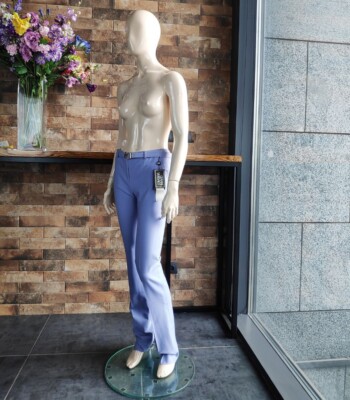 【Gianni Versace】Wide Wool Trousers VINTAGE GIANNI VERSACE BLACK STRETCHY WOOL PANTS size 48