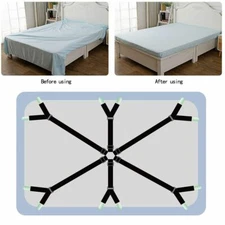 Crisscross Adjustable Bed Fitted Sheet Straps Suspenders Gripper Fastener Metal