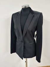 Tahari Ladies Golda Jacket Blazer Black Chicory Size 8 Faux Leather Brand New