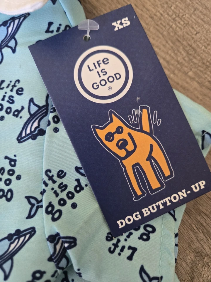 Life is Good Dog Button Up Shirt Size XS Pet Puppy Gift NWT 0325 - Imagem 2 de 4
