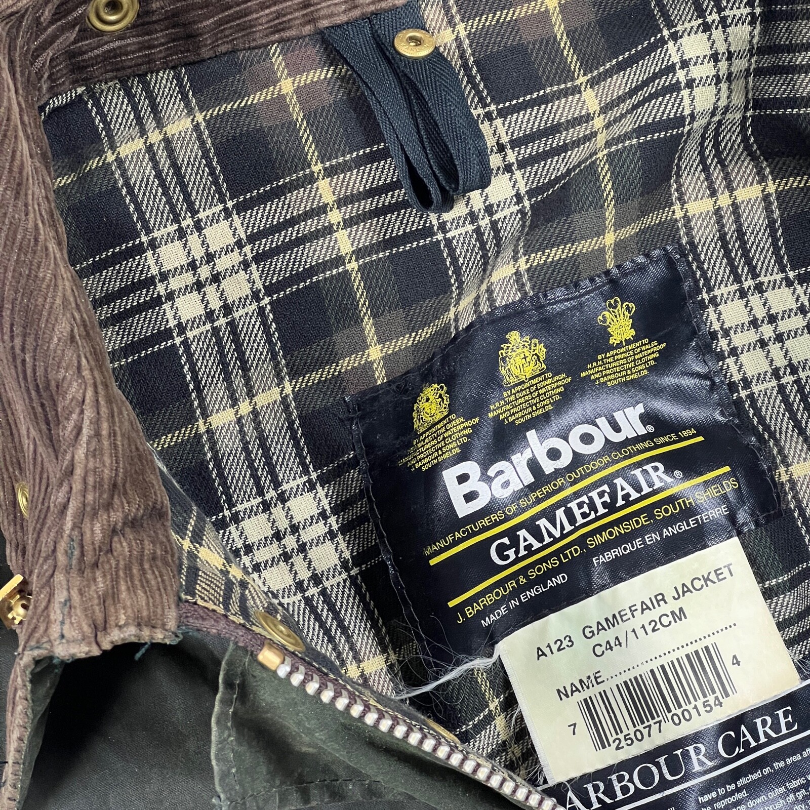 Men’s Barbour A123 Gamefair Waxed Green Jacket Wax Co… Gem