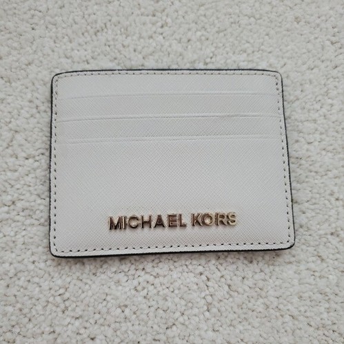 Neu Michael Kors Ausweisetui Saffiano Leder Cremeweiß