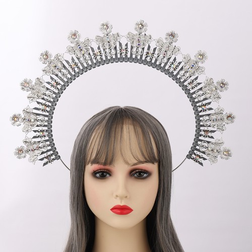 Women Glitter Halo Headpiece with Leaves Festival Crown Dress Up Halo Crown - Picture 19 of 31