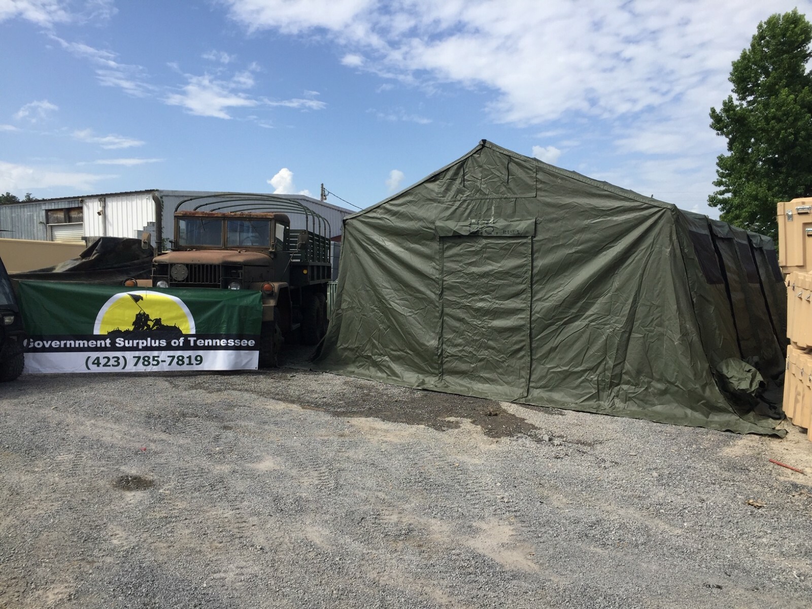Military Base X 305 Tent 18' X 25' w/Stakes OD GREEN "Tactical Shelter