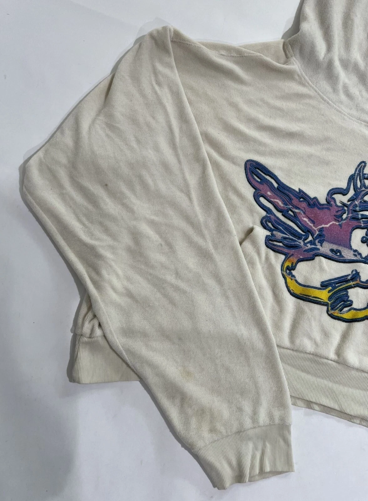 OFF WHITE Felpa con cappuccio ragazzo Lie Cream Puff colore avorio