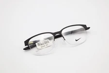 NIKE 8049 002 Matte Black 53-17-140 Men's Half Rim Frames Flex Hinges Y275