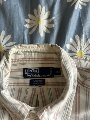 Polo Ralph Lauren Vintage Talla XL (16.5) Camisa Oxford A Rayas Para Hombre Manga Larga - Imagen 3 de 6