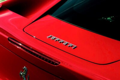 OEM Factory Ferrari Chrome Logo Badge / Emblem Rear  Script (fits many) 63482200
