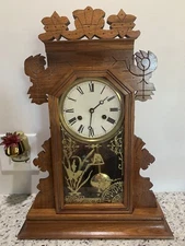 Gingerbread Mantel Shelf Kitchen Clock WORKS