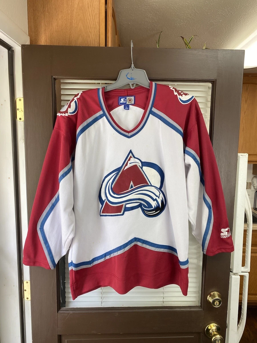 Patrick Roy Colorado AValanche Jersey mens 48 authentic STARTER white fight