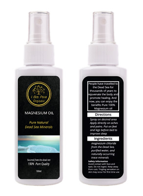 Reines MAGNESIUMÖL Spray | 100% natürliche Mineralien aus dem Toten Meer | 100ml