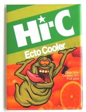 Ecto Cooler FRIDGE MAGNET sign juice box HI-C slimer ghostbusters