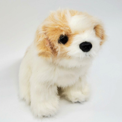 TY Classic Squirt Dog Spaniel Tan White Plush  10'' Stuffed Toy B306