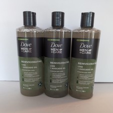 Dove Men Care Reinvigorating Body Wash, Lime  Avocado Oil, 18 Fl Oz, Lot of 3