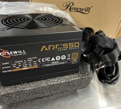 Rosewill 550 Watt Gaming Computer Power Supply, 80 Plus Bronze PSU ARC 550,black