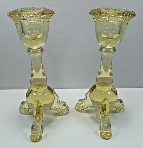 Vintage Heisey Sahara Empress #1401 Candlesticks