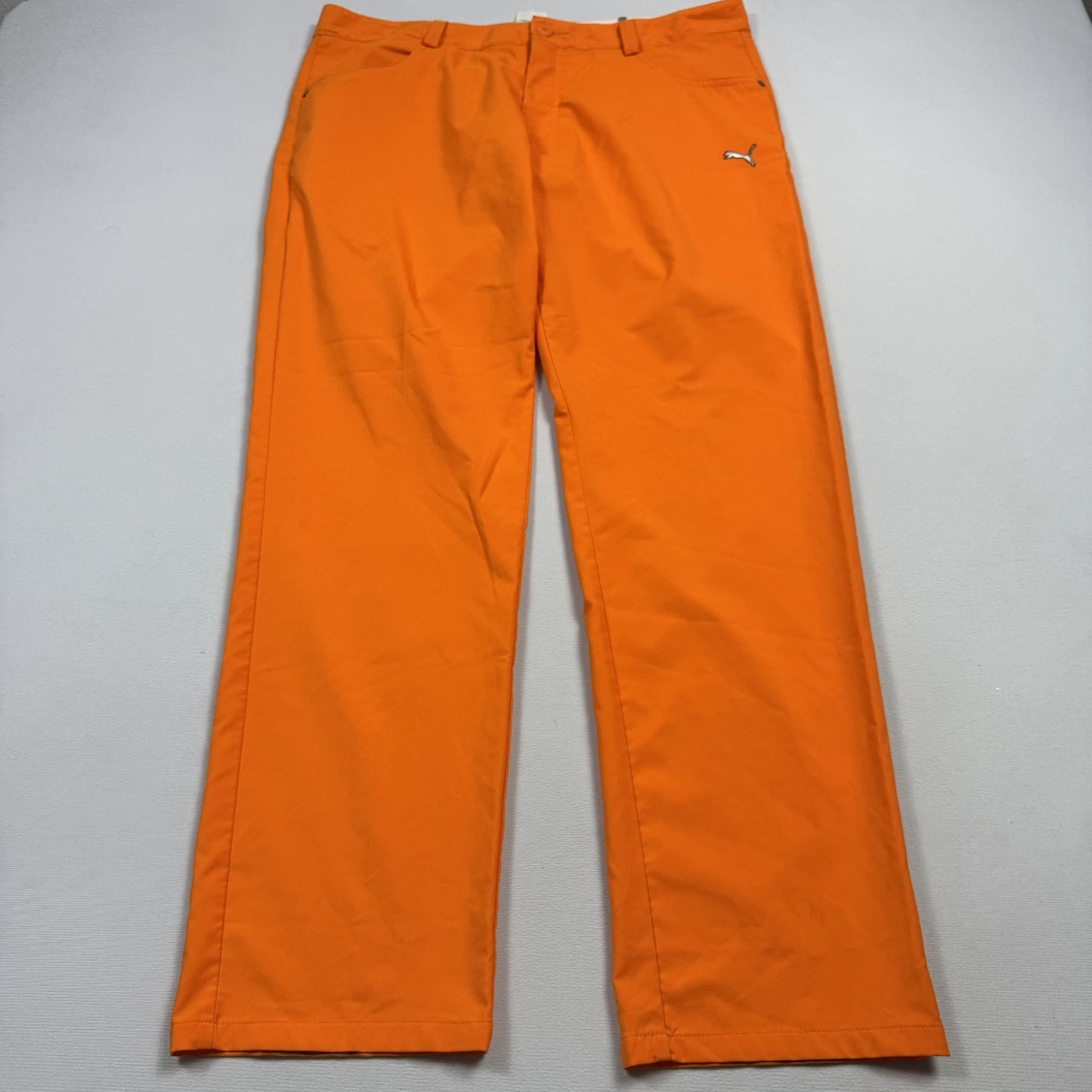 Puma Chino Pantaloni Golf Performance Poliestere Elastan Arancione Uomo 36x30