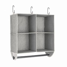 4-Shelf Gray Hanging Closet Organizer with Rack