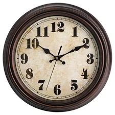 TOPZEA Retro Wall Clock, 12 Inch Silent Non-Ticking Classic Clocks Decorative...