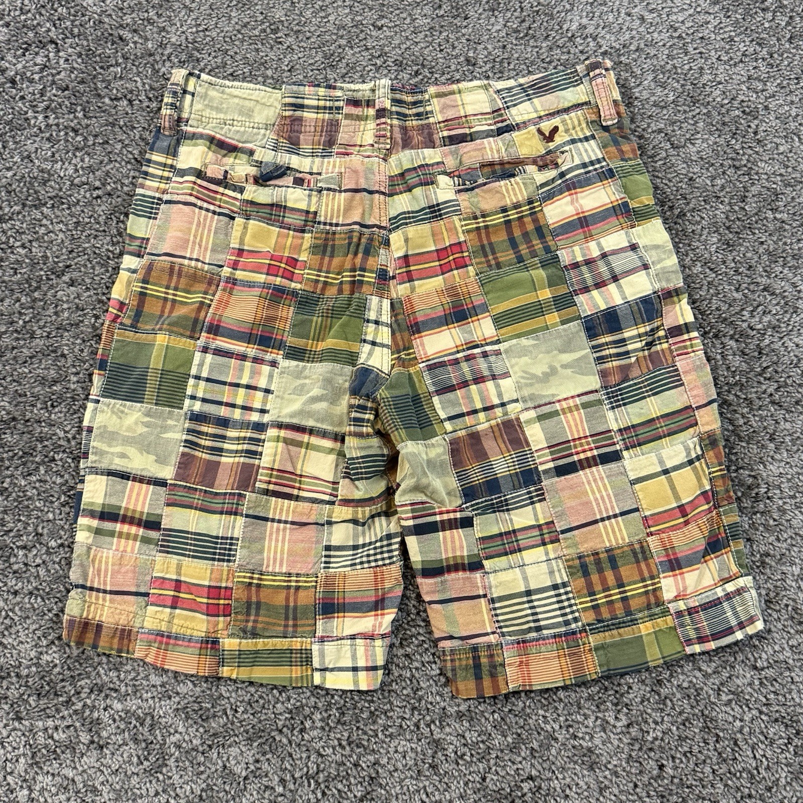 American Eagle Patchwork Shorts 33 Multicolor Pla… - image 2