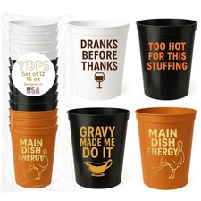 Friendsgiving Cups - Main Dish 12 Count (Pack of 1), Energy Design