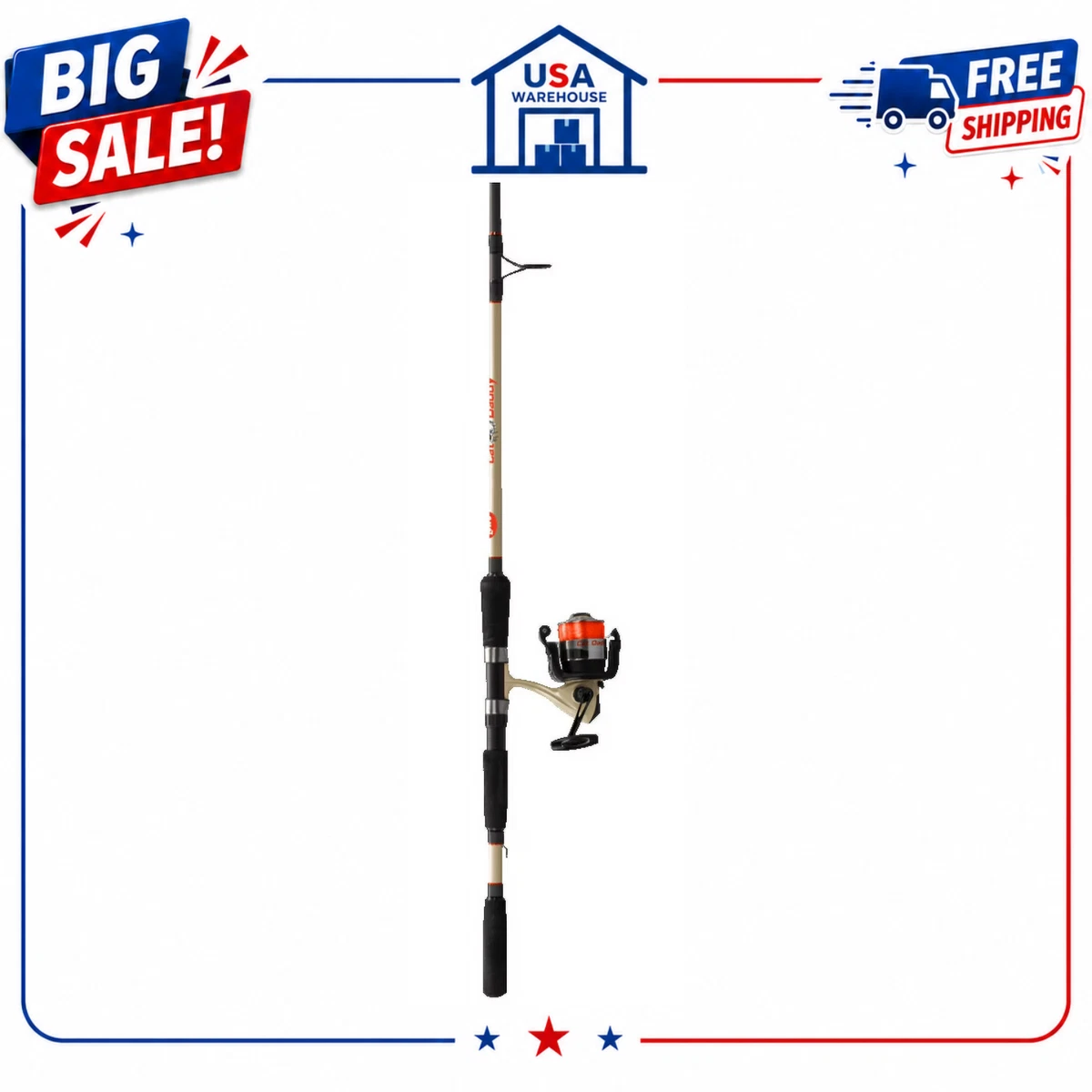 cat buster spinning combo 7ft 20 lb line ebay Zebco Big Reel and Fishing Rod Combo, 7-ft 2-Pc Fishing Pole steel front cover Built Both Catfish Fishing Rod &