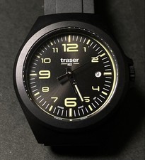 Traser P59 Essential S Black Quartz Mens Watch Tritium 37mm Date Box Set #097