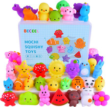 30 Pack Mochi Squishy Toys, Random Kawaii Squishies Mini Animals  Fruits Party