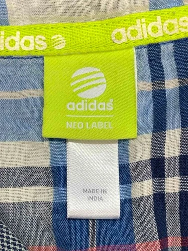 Adidas NEO Label Plaid  Vintage Sleeveless Hooded Shirt Vest Blue Check 2010,S. image 4
