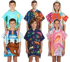 A2Z 4 Kids Boys Girls Hooded Towel Poncho Quick Dry Microfibre Changing Robe