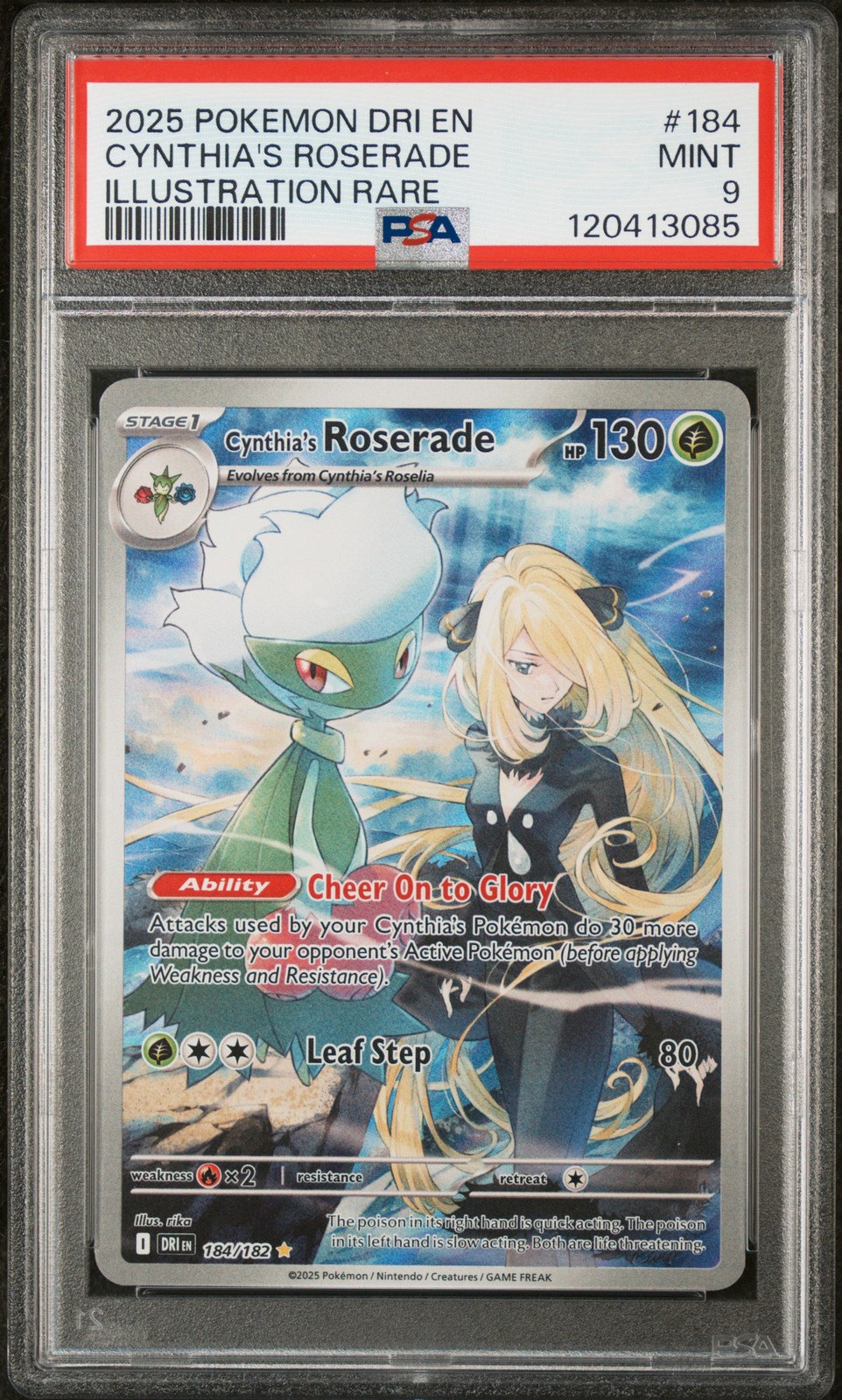 Cynthia'S Roserade Pokemon Dri En-Destined Rivals 184 NM PSA 9
