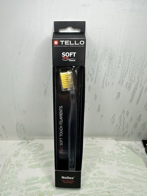 TELLO 4920 Nollex Adult Swiss Toothbrush Soft Touch Filaments Yellow New