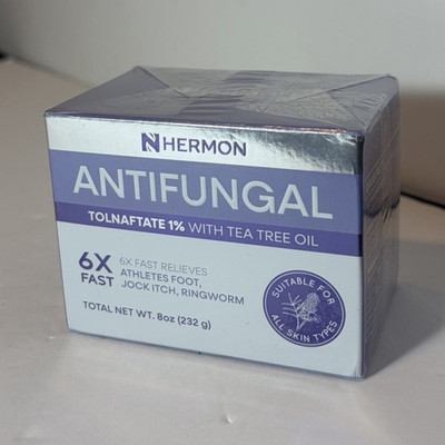 Hermon Antifungal Foot Cream Tolnaftate 1% Tea Tree Scent 8 oz